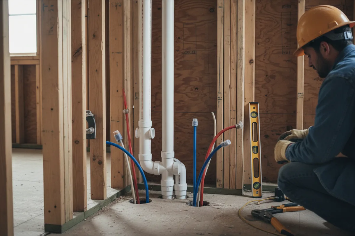 Drain and supply rough-in during Toilet Repair and Installation in Faison
